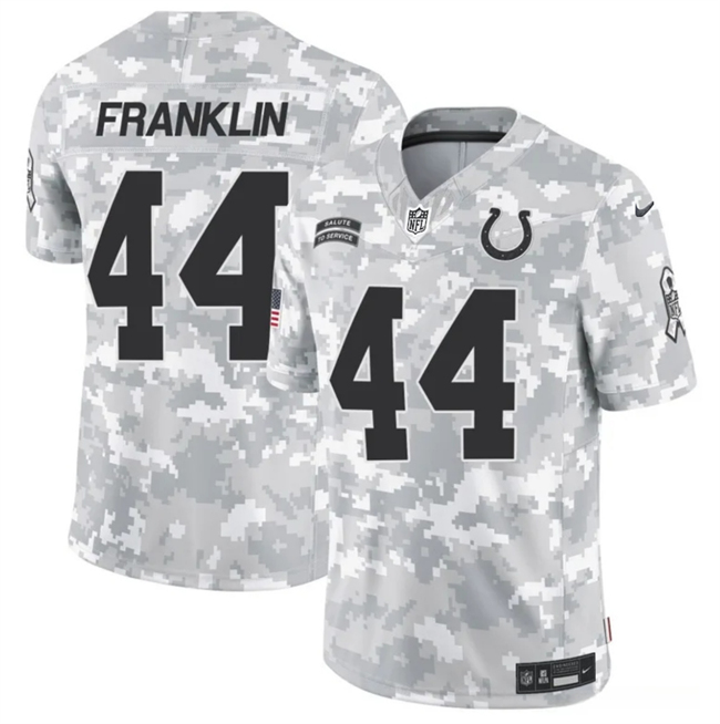 Men's Arctic Camo Indianapolis Colts #44 Zaire Franklin 2024 F.U.S.E Salute to Service Limited Stitched Football Jersey